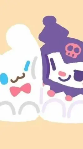 ai character: cinamonroll,kuromi background