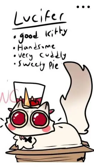 ai character: cat Lucifer  background