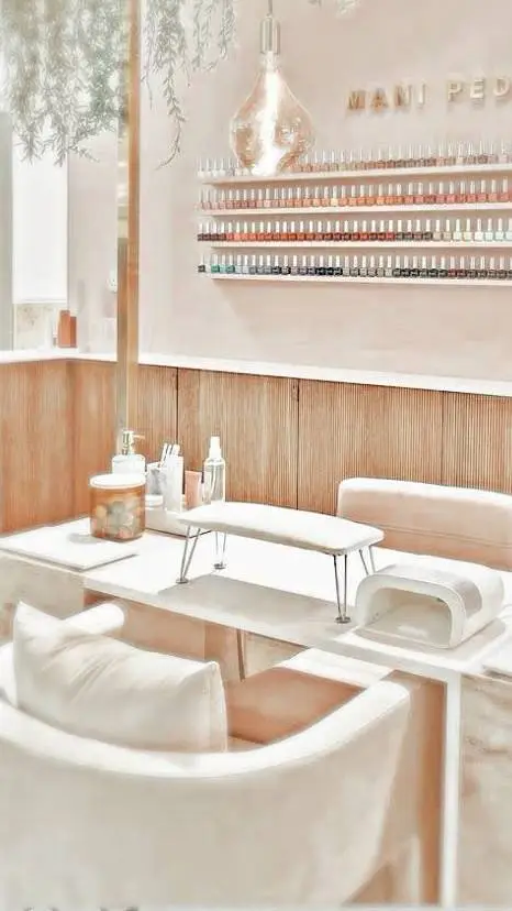 ai character: Nail salon preppy🌅 background