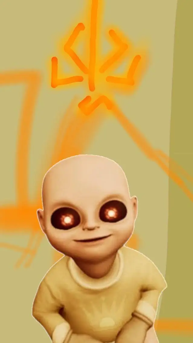 ai character: baby in yellow  background