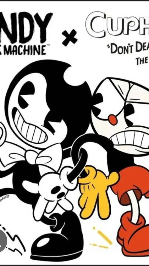 ai character: batim x cuphead background