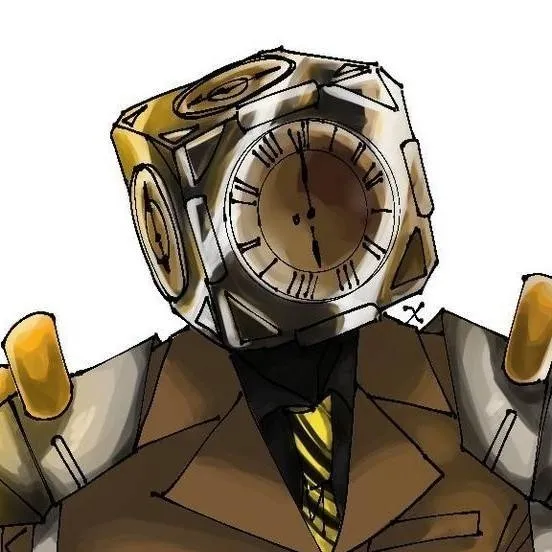 chat with ai character: Large clock man