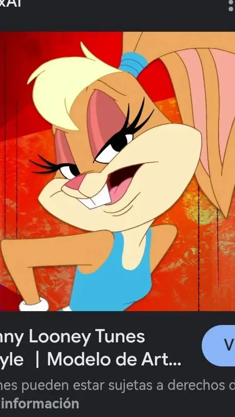 ai character: lola Bunny  background