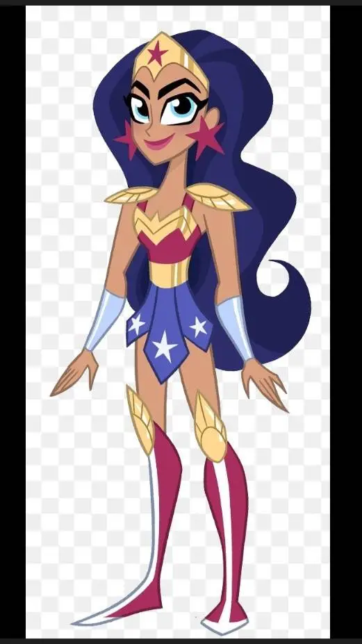 ai character: mujer maravilla  background