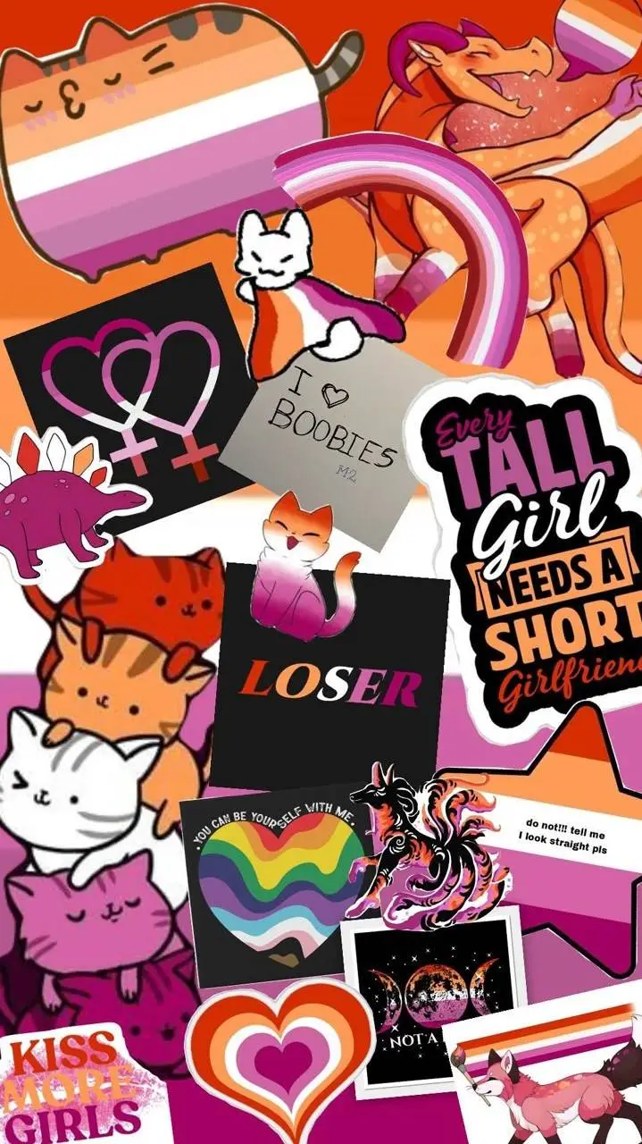 ai character: 💗🤍🧡Lesbian🧡🤍💗 background