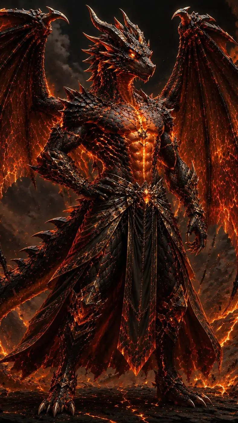 ai character: Volcano 🐉🌋  background