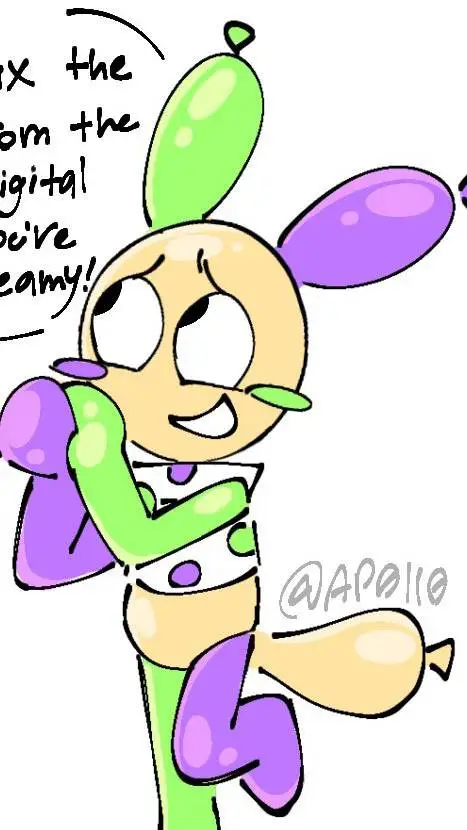 ai character: looey the balloon  background