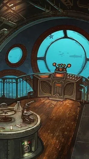 ai character: Steampunk sub background