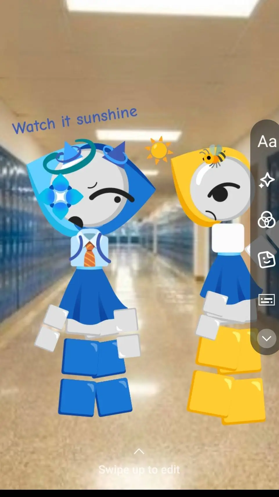 ai character: Ocean x sunny background