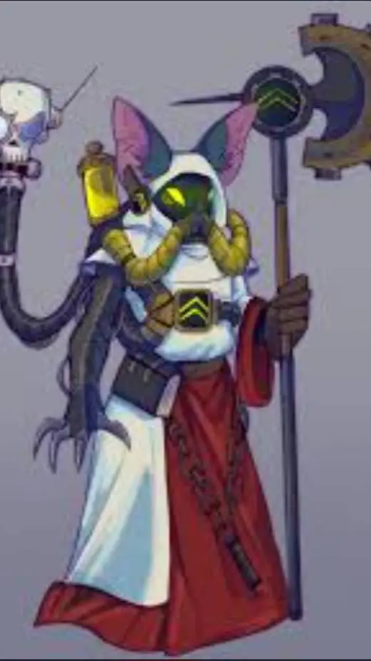 ai character: proot 40k Style background