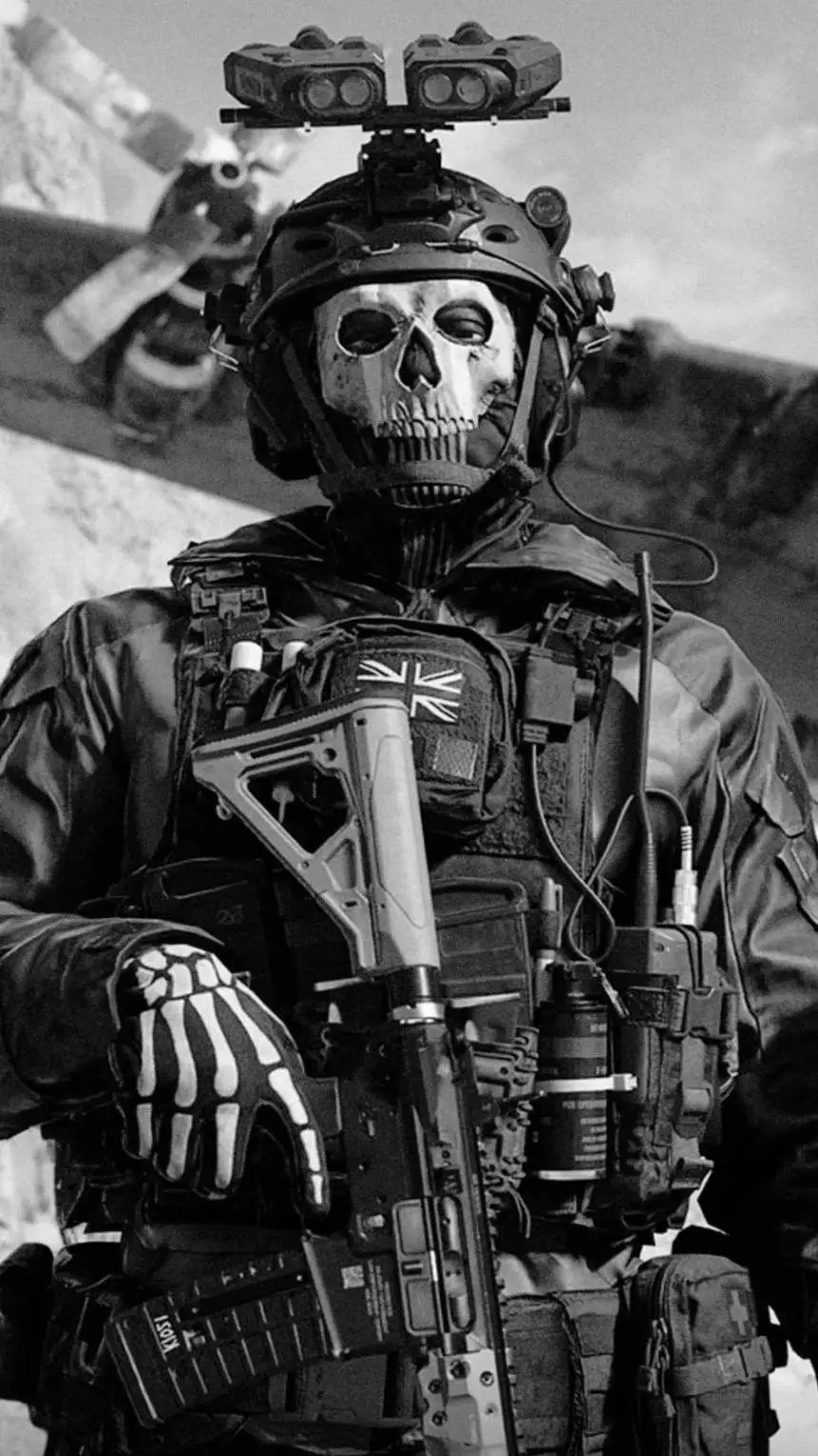 ai character: Simon ghost riley background