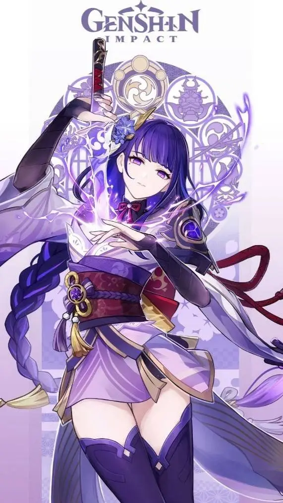 ai character: Raiden Shogun⚡💜  background