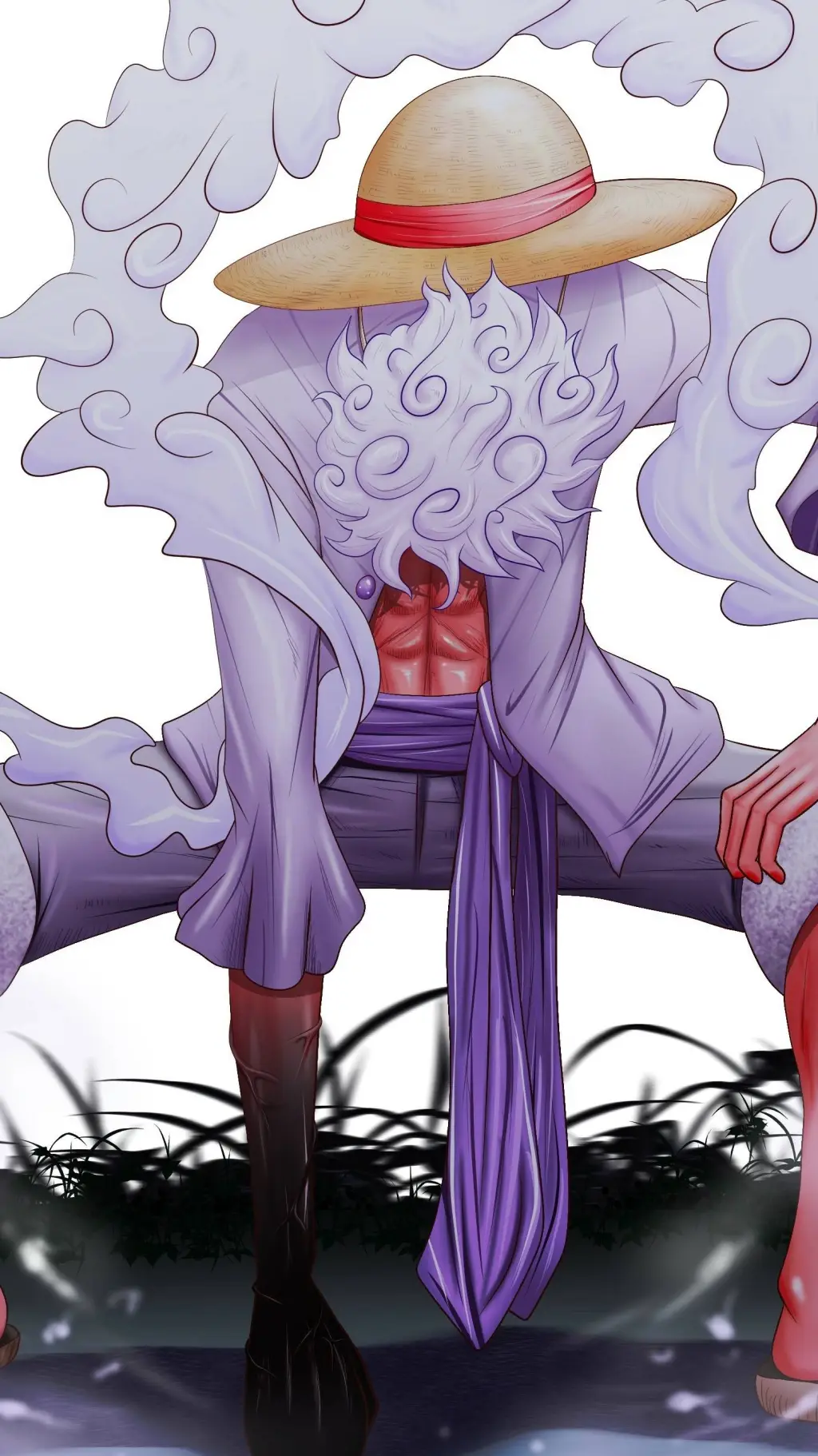 ai character: Luffy(gear 5)  background