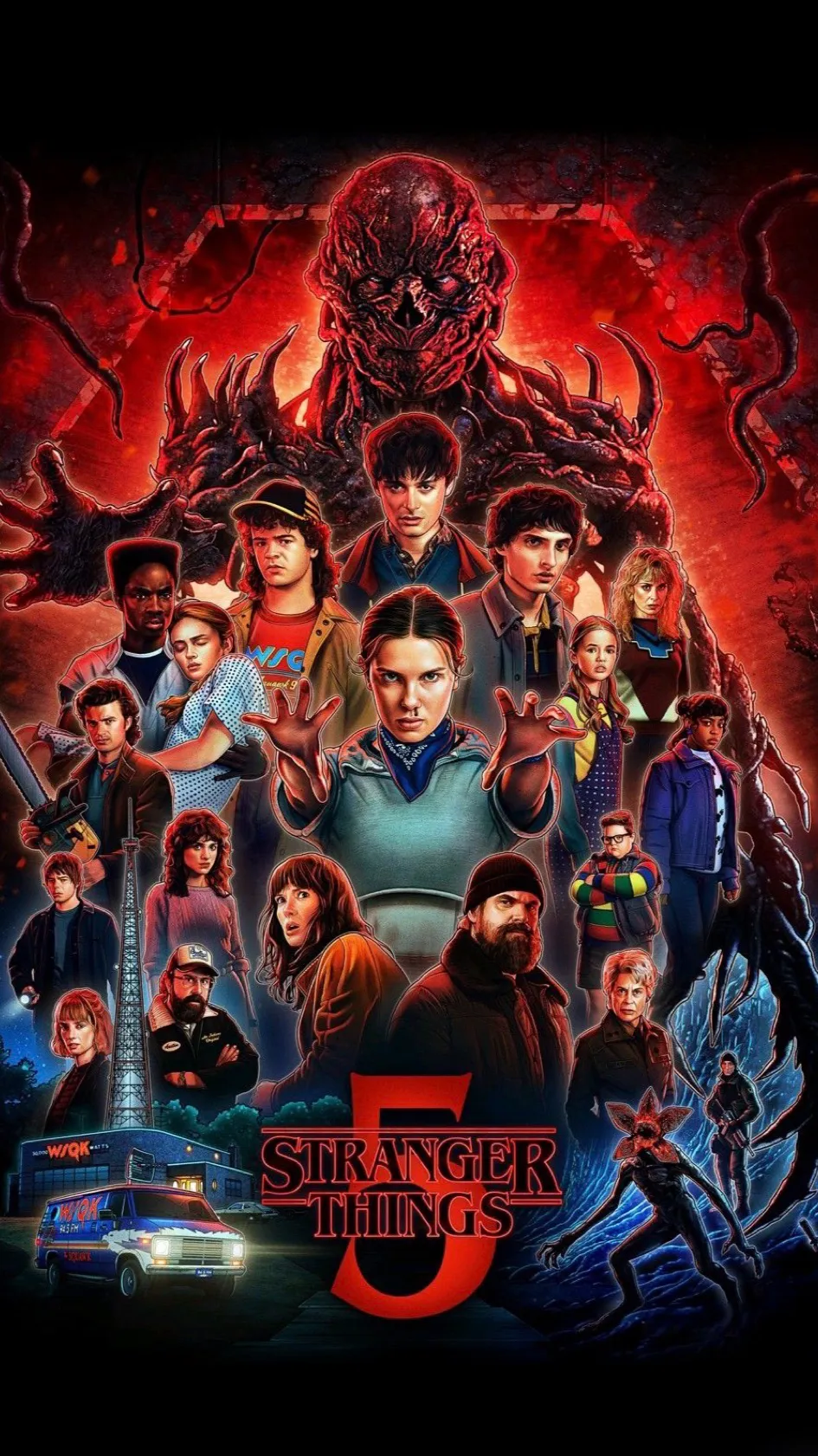 ai character: Stranger things5￼ background