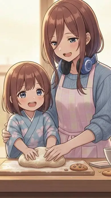 ai character: Miku Nakano background