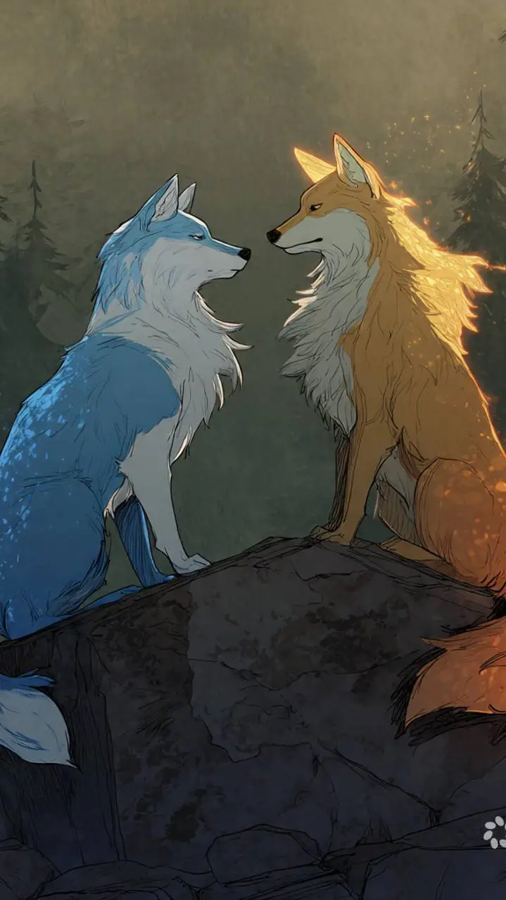 ai character: Fire Wolf background