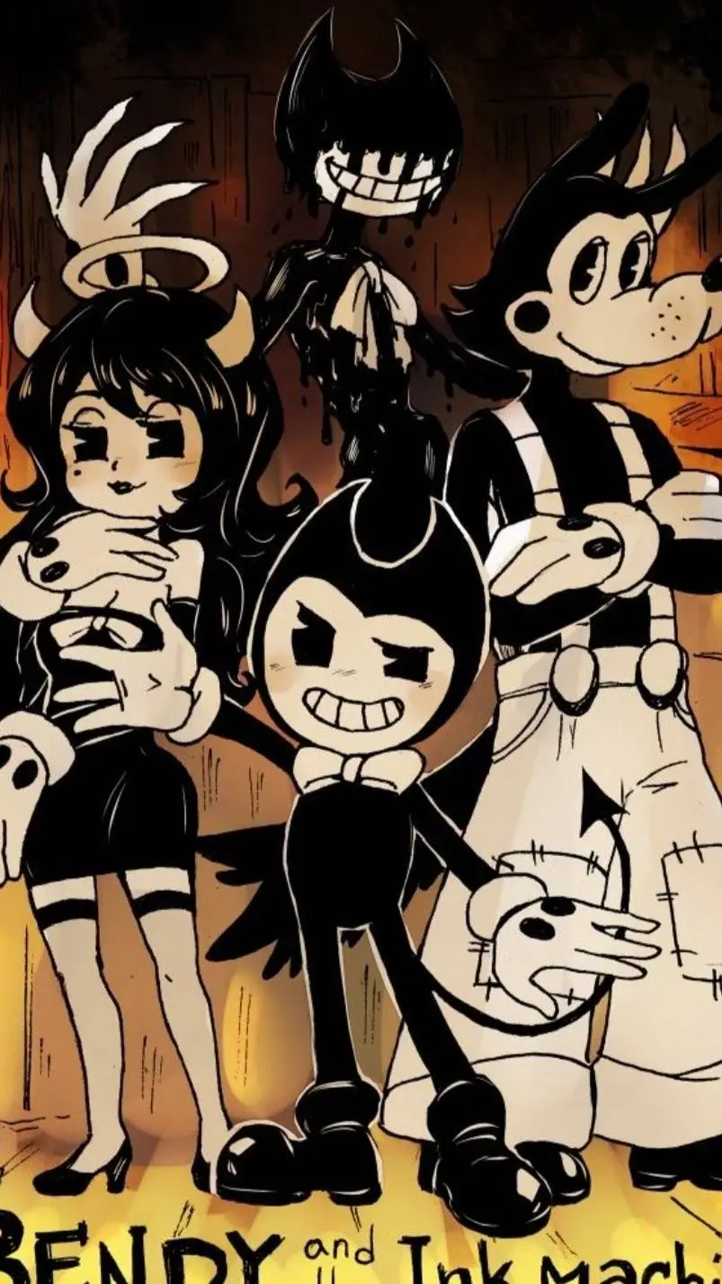 ai character: Bendy and the ink background