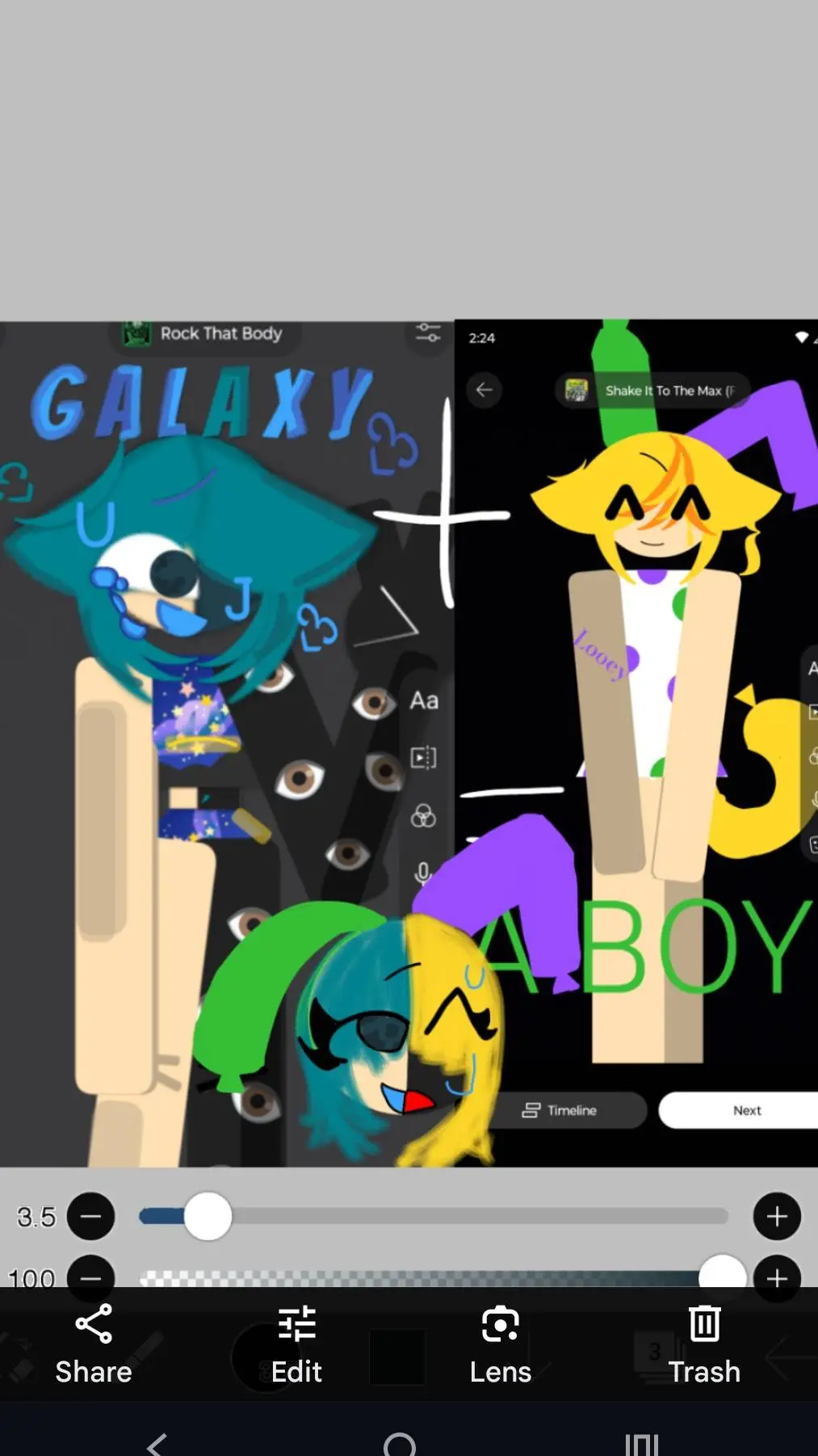 ai character: Galaxy × Looey! background