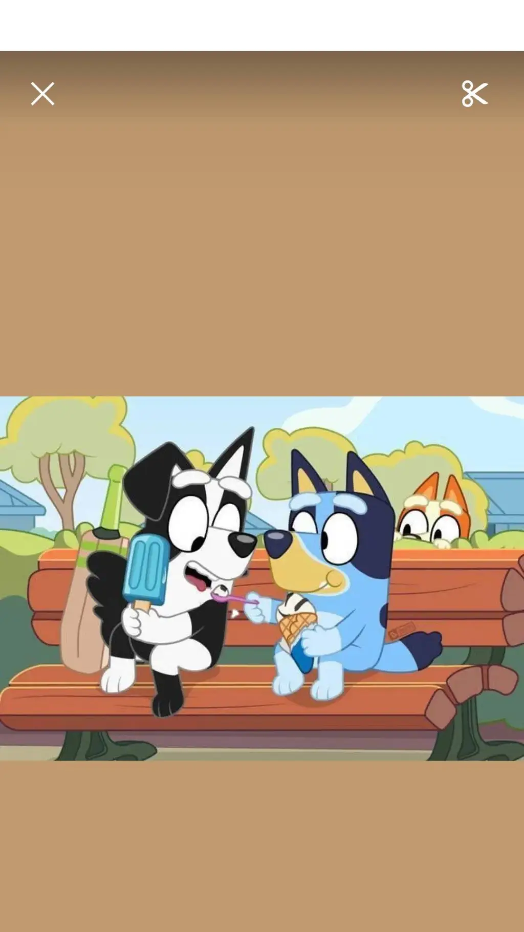 ai character: McKenzie x Bluey background