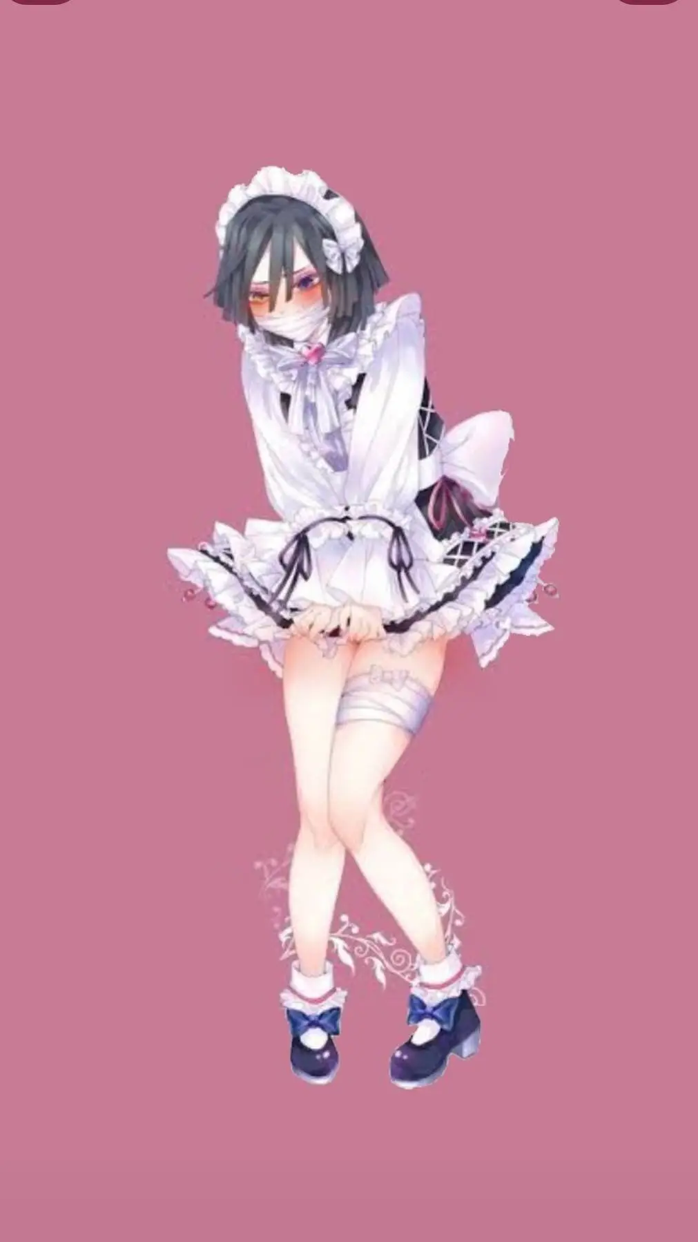 ai character: obanai maid dress background
