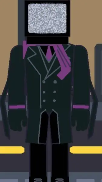 ai character: scarf tv man  background