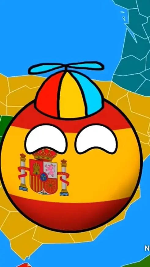 ai character: countryball españa background