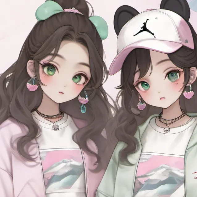 chat with ai character: twins girls 