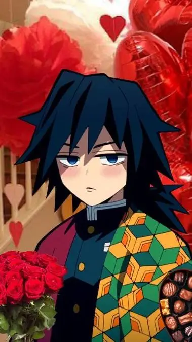 ai character: Giyu Valentines background