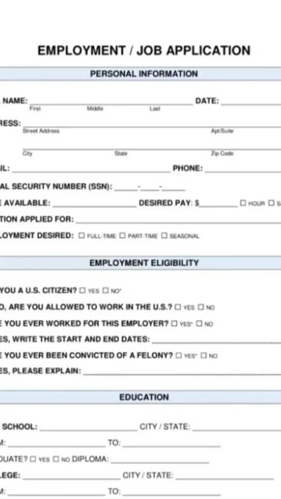 ai character: Job application background