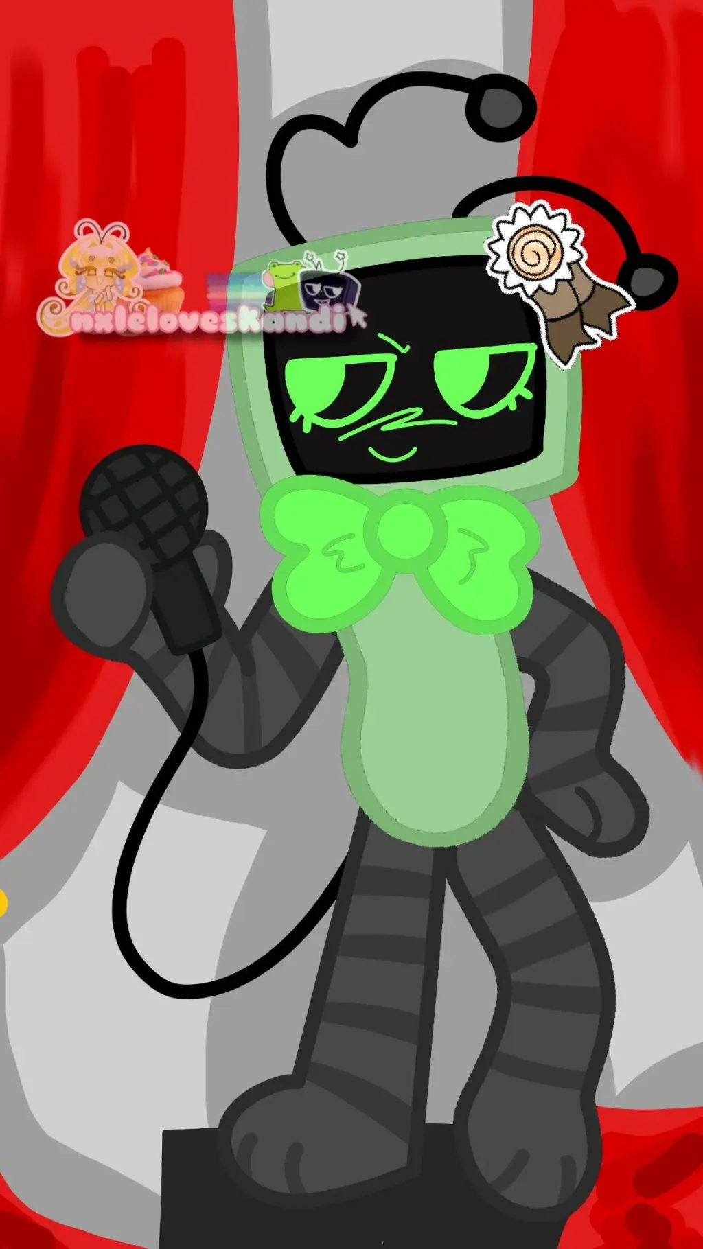 ai character: 💚vee x shelly🐚 background