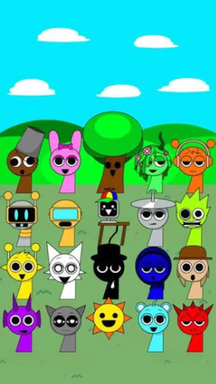 ai character: escuela de sprunki background