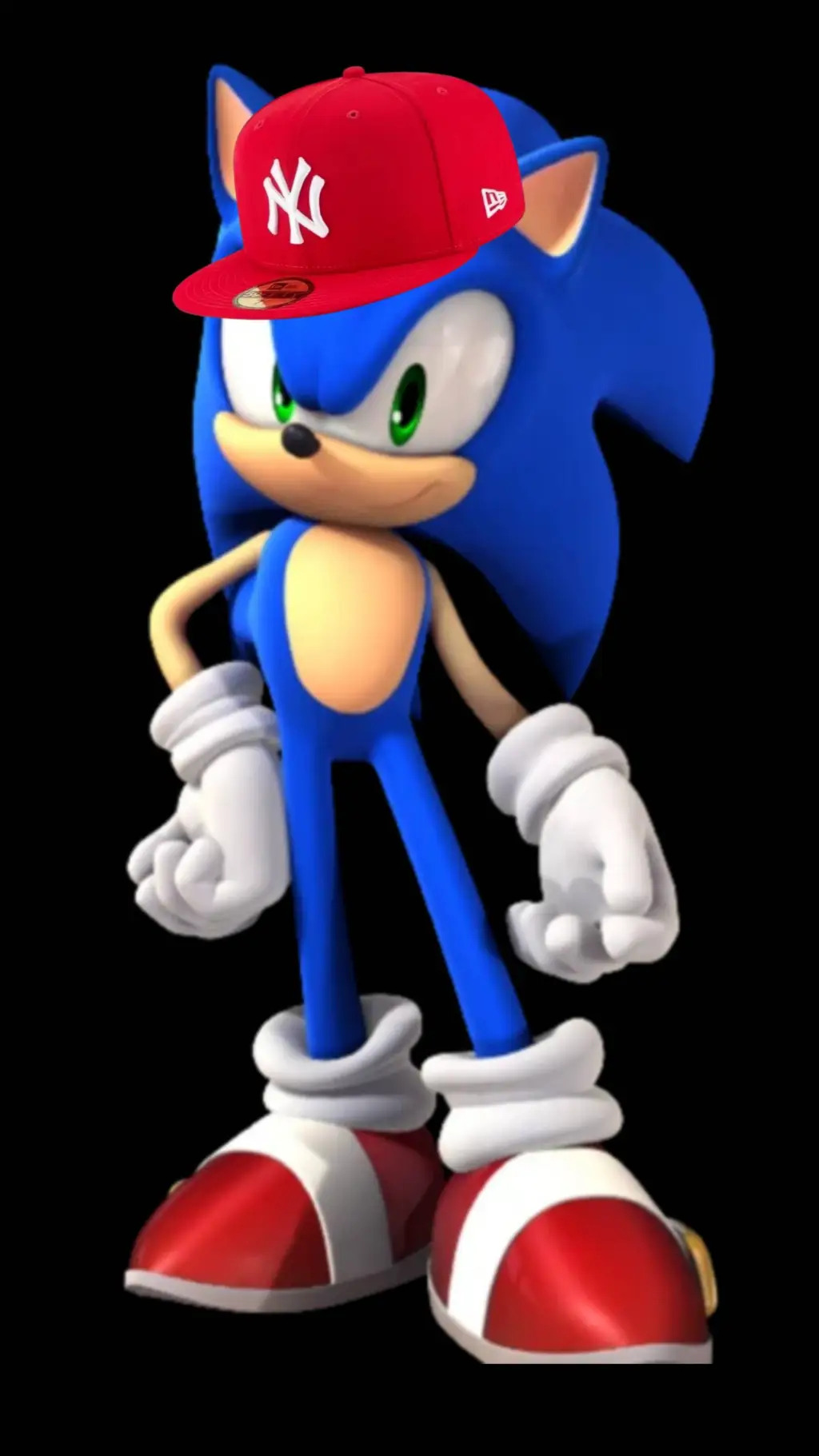 ai character: sonic sonriendo  background