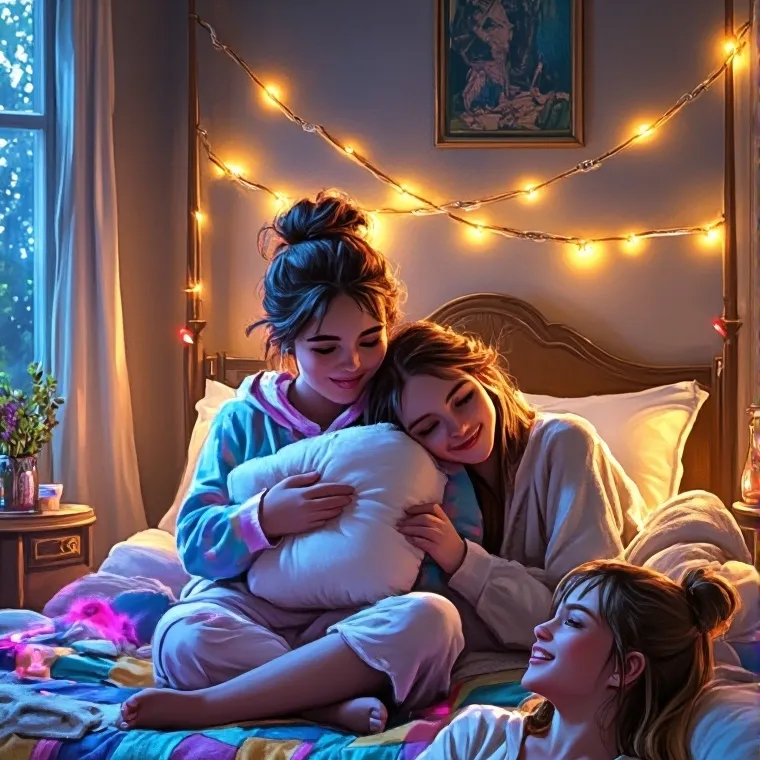 chat with ai character: sleepover