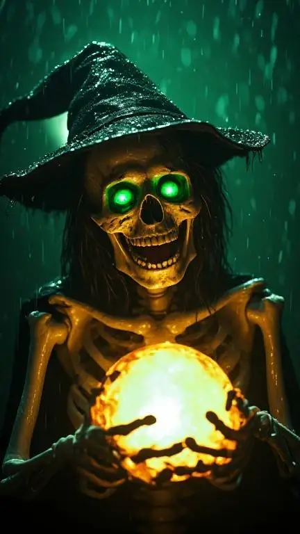 ai character: Witch Skeleton background