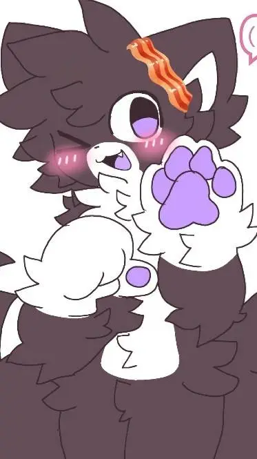 ai character: fluffy kitty✨🥓 background