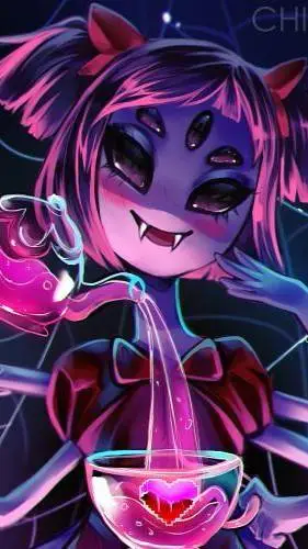 ai character: muffet undertale  background