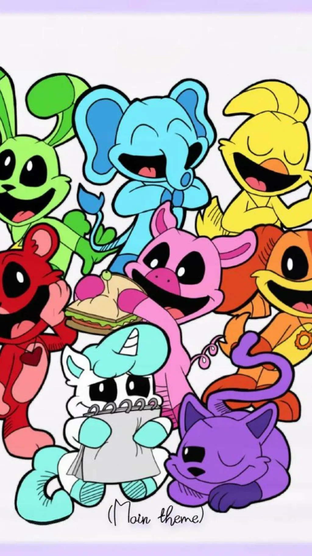 ai character: smilling critters  background