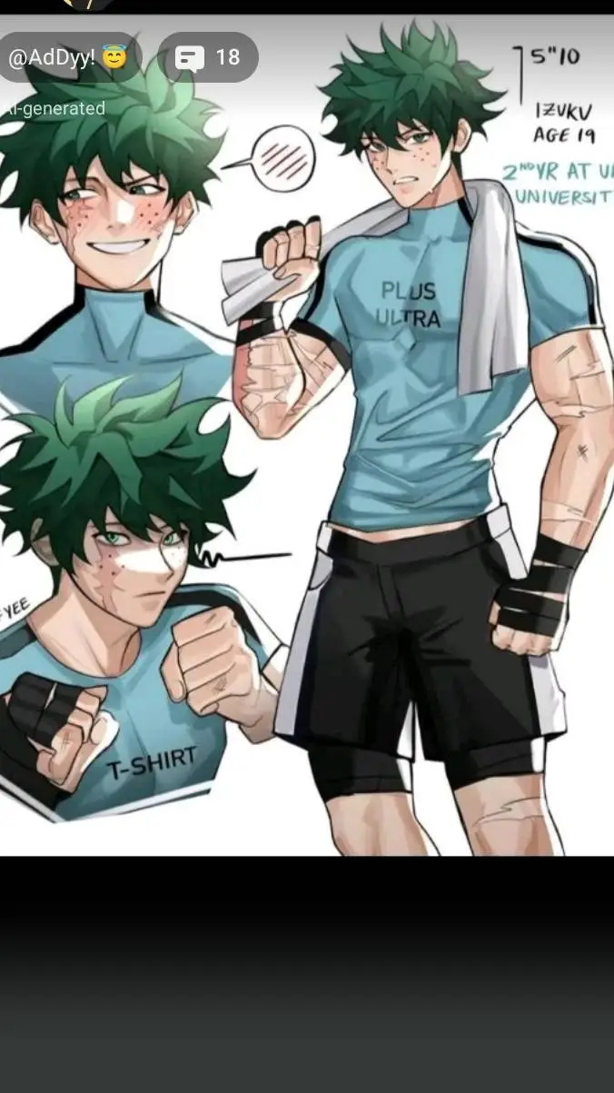 ai character: deku💚🖤 background
