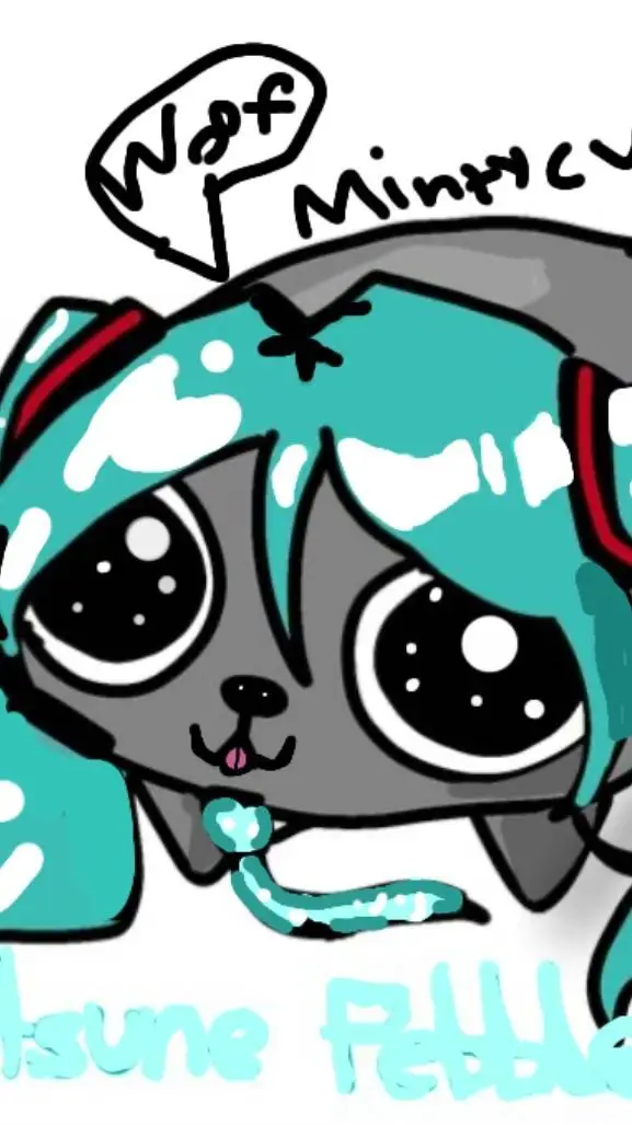 ai character: pebbles in miku background