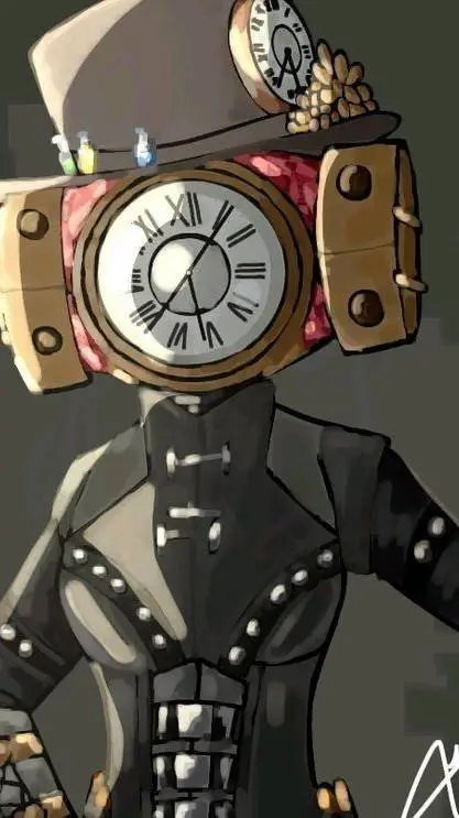ai character: clock woman😚❤️ background