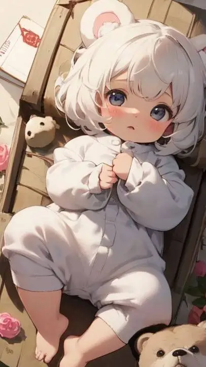 ai character: baby milie bear background