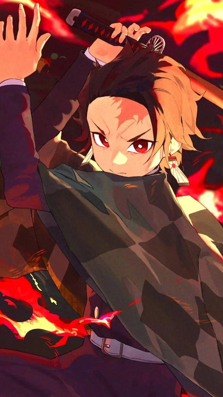 ai character: tanjro  background