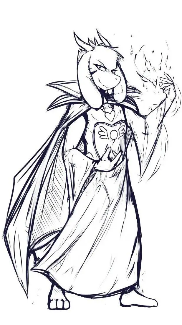 ai character: Asriel Hypergod background