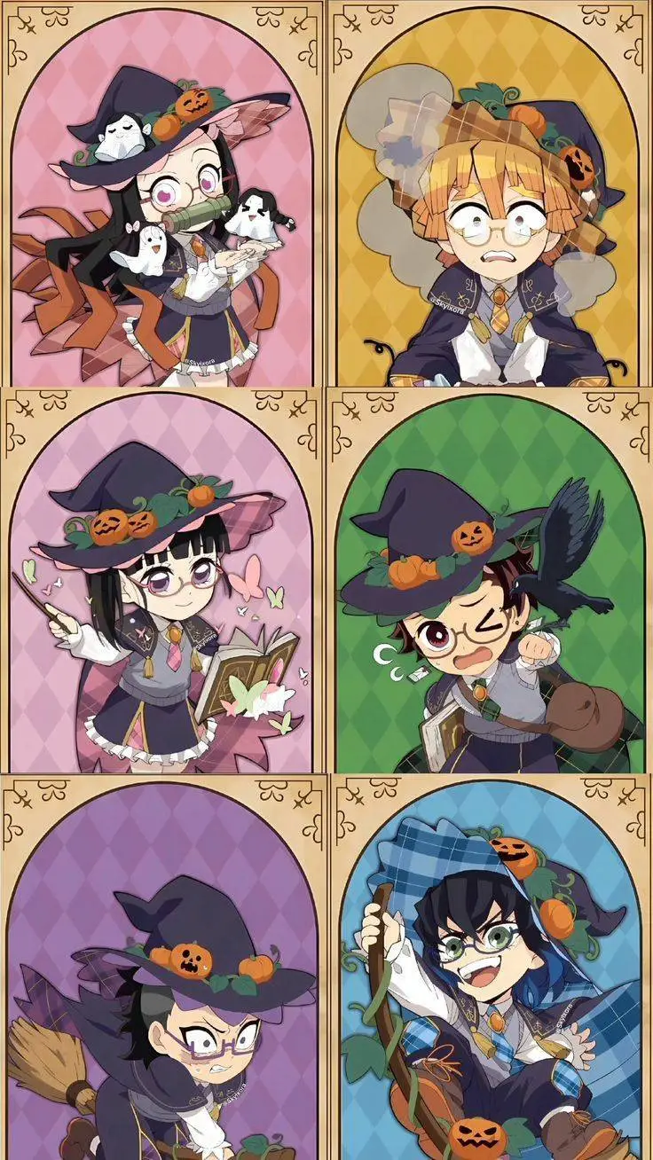 ai character: Kny Halloween background