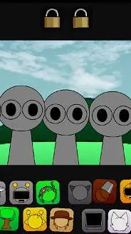 ai character: spRUNki P?ram!xed background