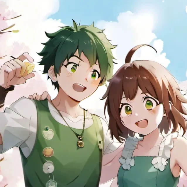chat with ai character: ochako and deku