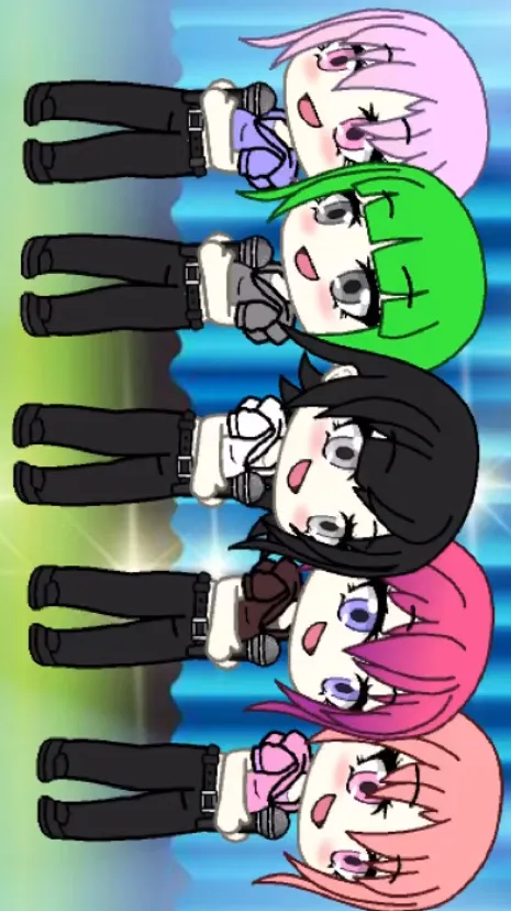 ai character: 5 girls  background