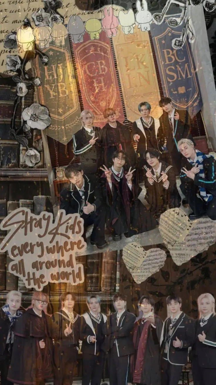 ai character: Skz hogwarts  background