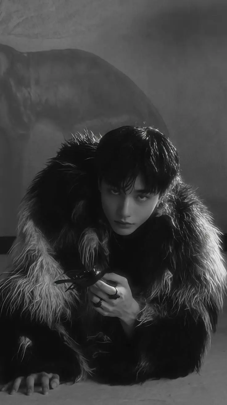 ai character: HYUNJIN TLKHYN  background