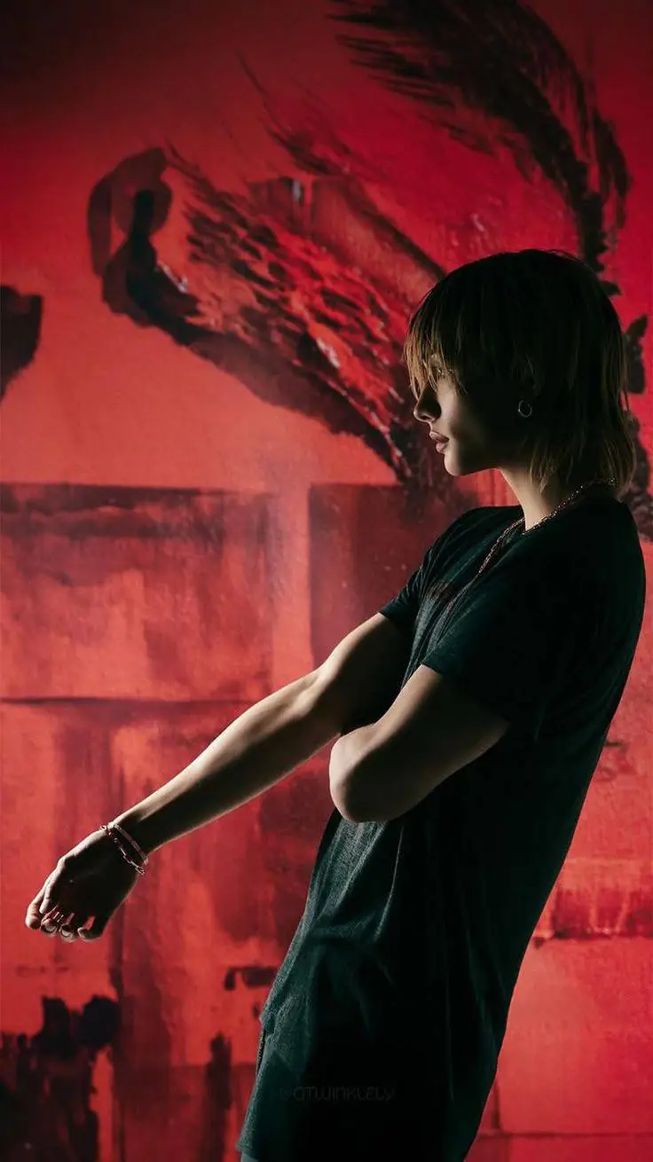 ai character: HYUNJIN TLKHYN  background